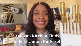 AMAZON KITCHEN FIND! UNBOXING MCCOOK'S LUXURY GOLDEN TITANIUM STAINLESS STEEL 15 PIECE KNIFE SET!