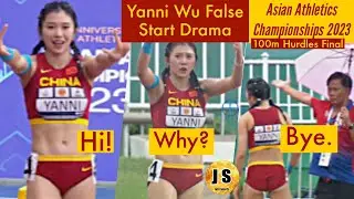 Women's 100m Hurdles Final, Asian Athletics Championships 2023: False Start Drama, Yanni Wu