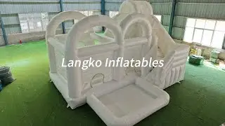 Professional Castillo Inflable Bounce House Slide Outdoor White Jumping Castle