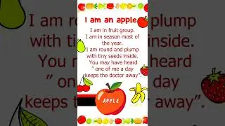 Apple speech 🍎 #fruitspeech #applespeech #5lines about apple