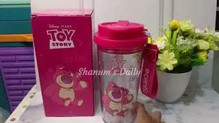 UNBOXING BOTOL MINUM BARU LUCU LOTSO PINK