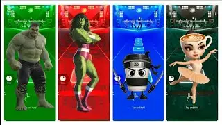 Hulk, She-Hulk, Capucino Asasino & Ballerina Cappuccino - Coffin Dance | Tiles Hop EDM Rush