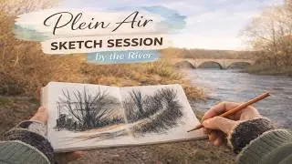 Plein Air Sketching by the River | Landscape Drawing Tutorial & Sketchbook Process