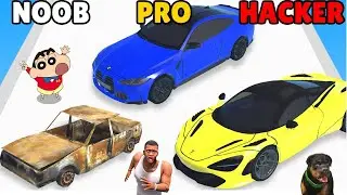 SHINCHAN AND FRANKLIN UPGRADE NOOB SUPERCARS INTO SUPERCARS | NOOB Vs PRO Vd HACKER