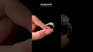 White gold Oval Diamond Cluster Pav&eacute; Band with Four-Prong Setting