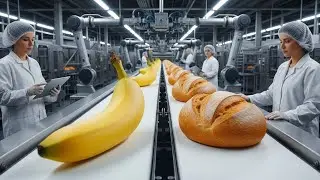 Inside the Banana Factory: From Fresh Bananas to Delicious Bread  (Full Process)