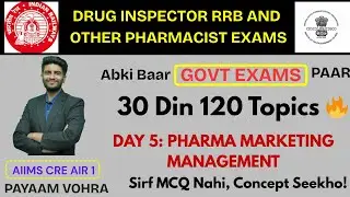 DAY 5 PHARMA MARKETING MANAGEMENT-DRUG INSPECTOR AND RRB PREPARATION STRATEGY CRACK QUALIFY DI RRB