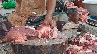 Super deshi black ox meat cutting process knife a skill butcher ll ll