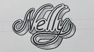 3d Drawing Calligraphy Name For Beginners / How To Draw Art On Paper Step By Step 93