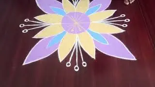Simple and beautiful Flower Rangoli| Easy Kolam| Beyond curves and dots