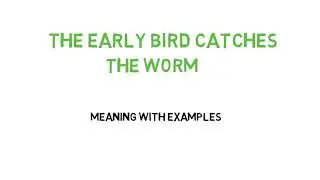 Proverb : THE EARLY BIRD CATCHES THE WORM