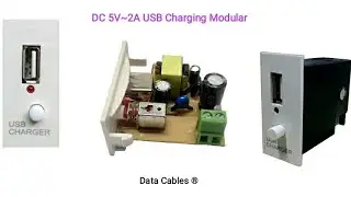 USB Charging Modular Face Plate | AC Input ~ 5v 2amp Output | Data Cables Surat