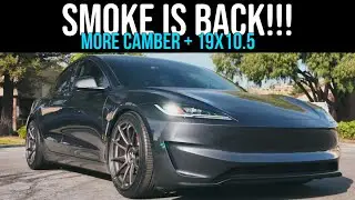 Stage 3 Begins! Wide 275s on 19x10.5s! Converting our 2024 Model 3P active dampers to a Coilover