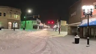 360 Video: Union SC: Main Street during a Snow Storm