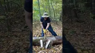 Chris Bradley splitting some wood 🪵🪓 #camping #bushcraft #nature #outdoors #memes #backpacking