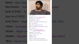 actor ravi teja biography #shorts​ #shortsfeed​ #shortvideo​ #raviteja​ #actorbiography​ #viral​