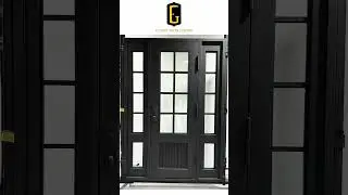 High quality iron french single door with  double sidelights