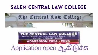 CLC application open 3 years law admission / salem central law college #tndalu #law