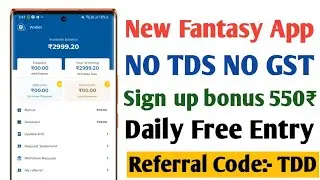 ₹0 Free Fantasy App In 2023😍 | Low Competition Fantasy App | New Fantasy App 2023🤑