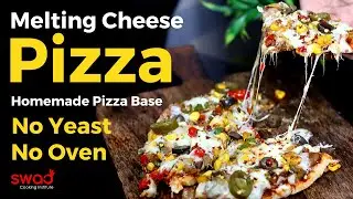 Homemade Pizza Recipe with all home ingredients | Without Yeast & Oven | Melting Cheese Pan Pizza