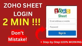 Zoho sheet login for beginners ! 2 minutes l step-by-step guide 