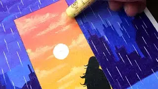 An awesome oil pastel technique 😊☁️ #oilpastel #tutorial #tips #art #beginner #foryou