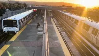 SFO Airport Train Arriving at Daly City BART