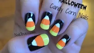 HALLOWEEN Candy Corn Nail Art!