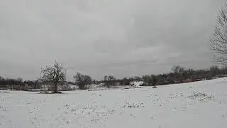 Снежная сцена под расслабляющую музыку