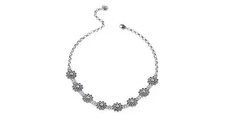 Ottoman Jewelry Sterling Silver Floral ChokerNecklace