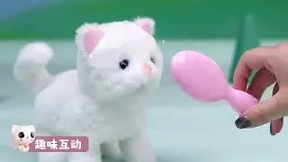 Children Pretend Play Pet Care Set Simulation Electric Plush Stuffed Dog Cat Rabbit Toy