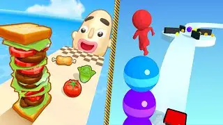 ❤️🍔 Stack Rider New Update Vs Sandwich Runner All Levels Gameplay 4K Nr 31