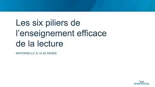 Les six piliers de l'enseignement efficace de la lecture