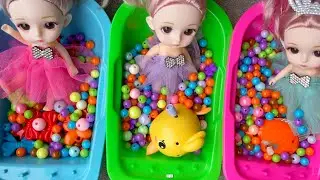 Rainbow Satisfying Video ASMR Cutting Smoothie Slime & Candy in Bathtubs | ASMR