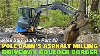 landscape boulders borders rocks stones finish edging outline asphalt milling gravel driveway edge
