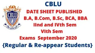 CBLU Date Sheet September 2020
