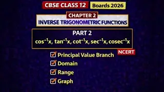 CBSE class 12 Maths NCERT chapter 2 inverse trigonometric functions graph explanation #cbse2026
