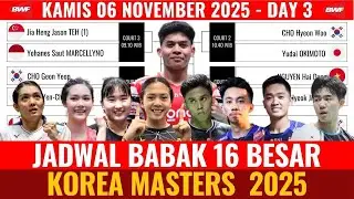 Jadwal 16 Besar Korea Master 2025