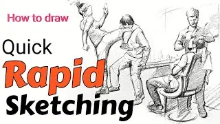 How to draw quick rapid sketching || how to draw figure #how to draw composition #rapidsketch #art