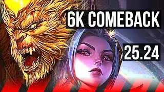 WUKONG vs AKALI (TOP) | 6k comeback | EUW Master | 25.24