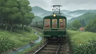 A Peaceful Rainy Train Journey | Ghibli-Inspired Cozy Family Story