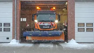 Schneesturm Elli überquert Deutschland. Winterdienste machen sich bereit.   