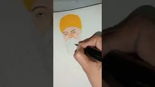 Shri guru nanak dev ji  ✨ face drawing tutorial #shortsfeed #painting#shorts#short#viral #sikhism