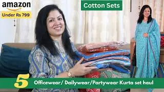 Amazon Kurta Sets Under ₹799 | Cotton Kurta sets | Stylish Office Wear, Daily wear & | Try-On Haul