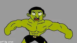 Mr.Bean transform Hulk animation|fan made animation|mr.bean hulk transformation@artbyarun01