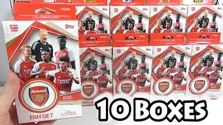 Opening 10 Topps 2023/24 Arsenal Fan Set Boxes | Huge Autograph Chase | 10 Box Opening | Auto Hunt