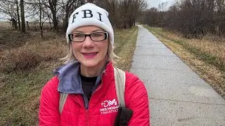 Walking 22 Miles along a Rainy and Snowy Sauk Rail Trail, Breda to Lake View and Black Hawk Lake