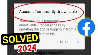 fb account temporarily unavailable problem solve 2024 || account temporarily unavailable facebook