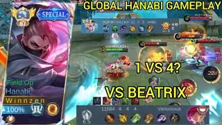 GLOBAL HANABI GAMEPLAY VS BEATRIX - mobile legends