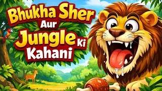 Bhukha Sher Aur Jungle Ki Kahani 🦁 | Animal Cartoon Movie | Kids Story Hindi | MN FUN